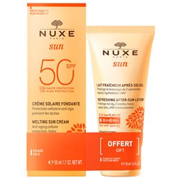 Set Nuxe: Sun, UV Protection, Sunscreen Cream, For Face, SPF 50, 50 ml + Sun, Sun Protection, After-Sun Lotion, 50 ml - Teknasho