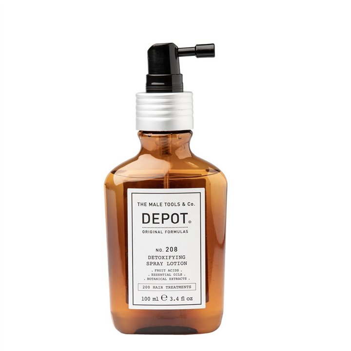 Depot, 200 Hair Treatments No. 208, Botanical Complex, Leave-In Scalp Treatment Lotion, For Detoxing, 100 ml - Teknashop Ltd