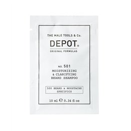 Depot, 500 Beard & Mustache Specifics No. 501, Pro-Vitamin B5, Beard Shampoo, Moisturizing & Clarifying, 10 ml - Teknashop Ltd