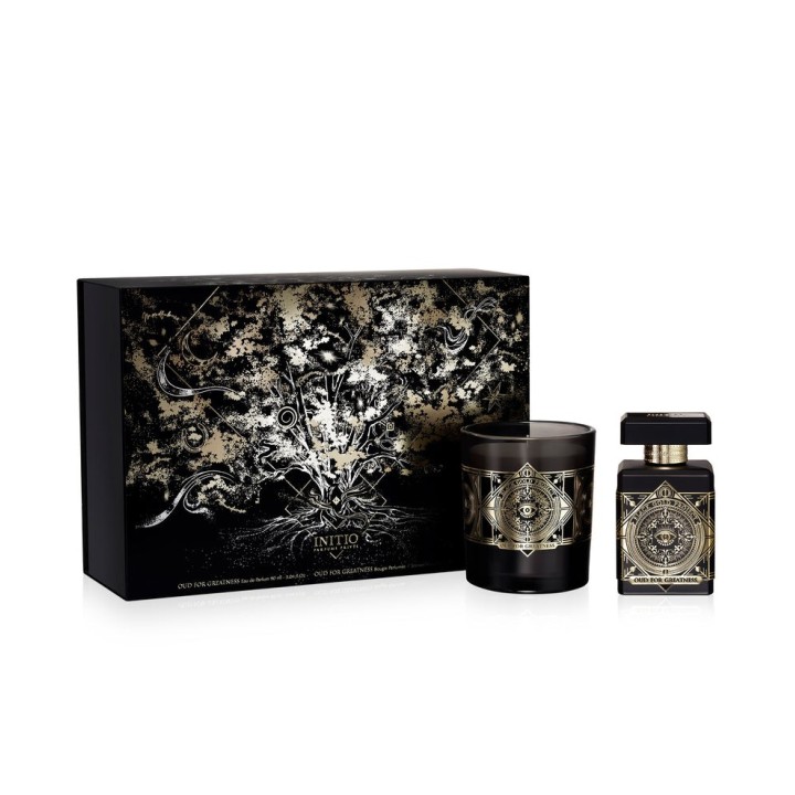 Set Initio: Oud For Greatness, Eau De Parfum, Unisex, 90 ml + Oud For Greatness, Amber Woody, Scented Candle, 180 g - Teknashop 