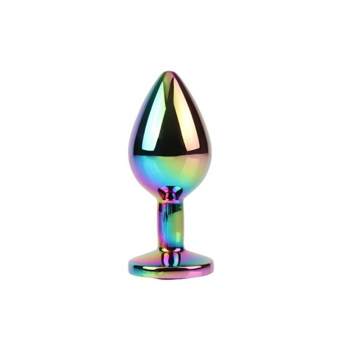 Rainbow Gem Multicolored Anal Plug with Jewel Size M - CN-941412269 - Teknashop Ltd