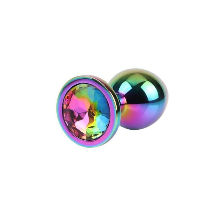 Rainbow Gem Multicolored Anal Plug with Jewel Size M - CN-941412269 - Teknashop Ltd