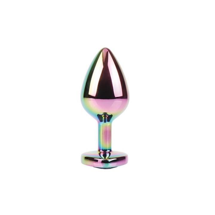 Rainbow Heart Multicolored Anal Plug with Jewel Size M - CN-941412279 - Teknashop Ltd