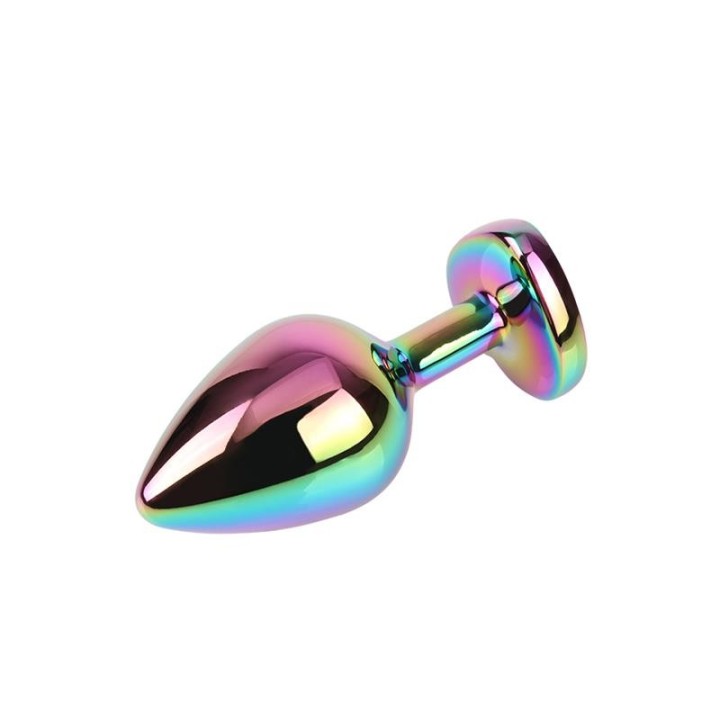 Rainbow Heart Multicolored Anal Plug with Jewel Size M - CN-941412279 - Teknashop Ltd