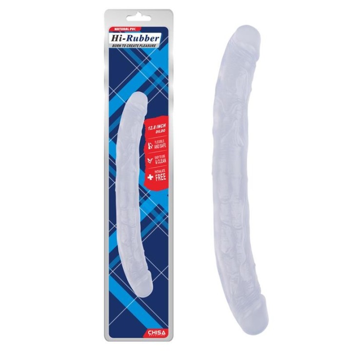 Double Dildo Hi-Rubber 12.8 Clear - CN-711926480 - Teknashop Ltd