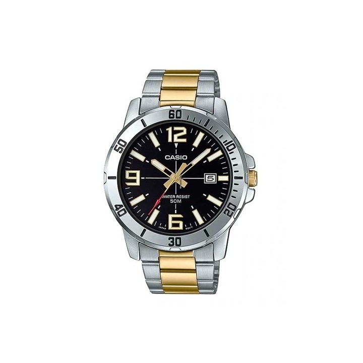 CASIO SPORT COLLECTION Mod. DIVER 50M TWO TONES - BLACK - WW.MTP-VD01SG-1BVUDF - Teknashop Ltd