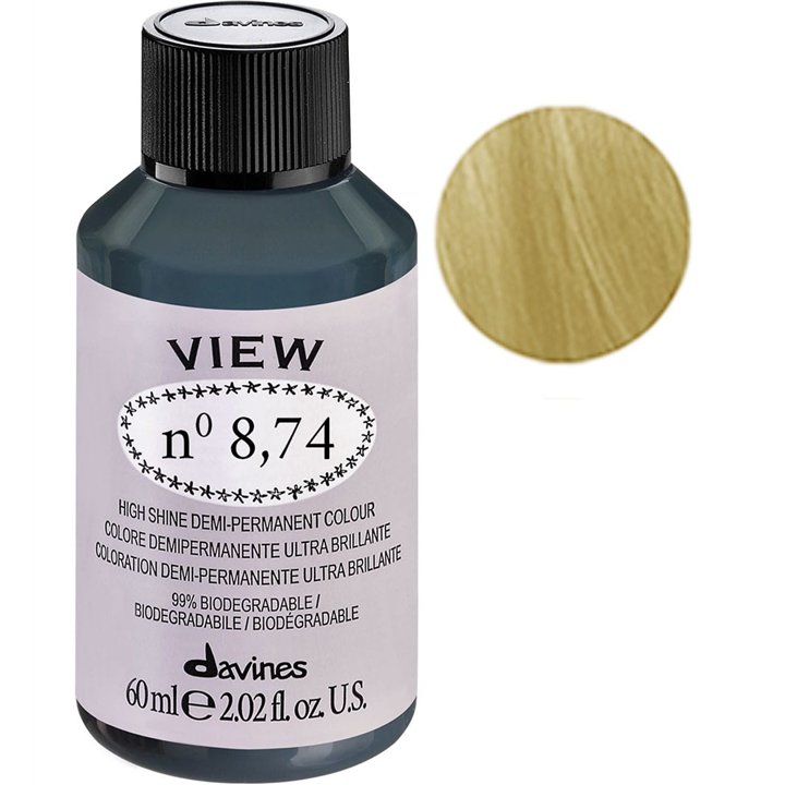 Davines, View, Demi-Permanent Hair Dye, 8.74 Gloss, 60 ml - Teknashop Ltd