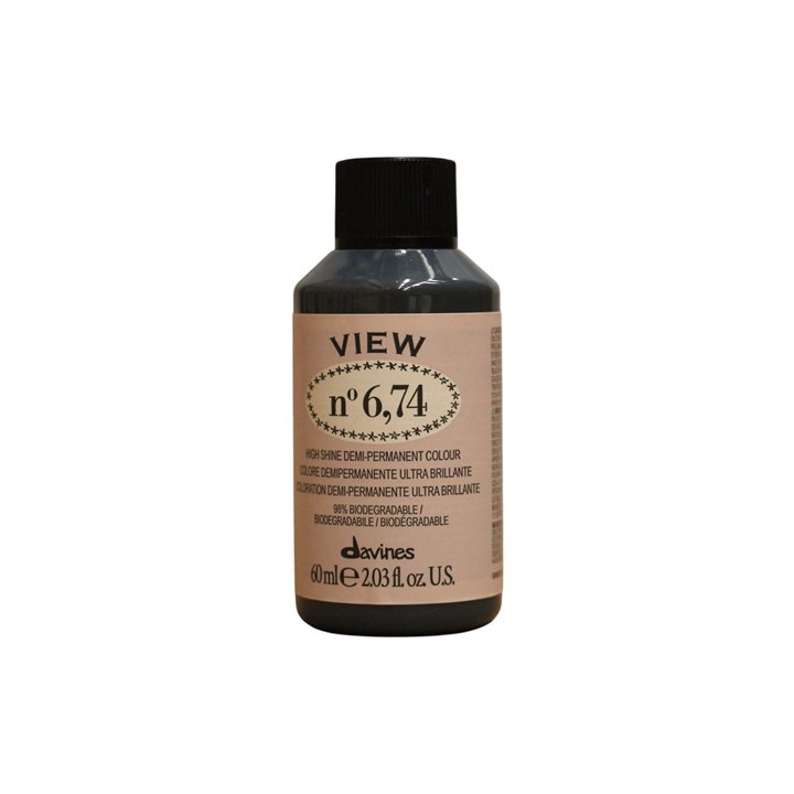 Davines, View, Demi-Permanent Hair Dye, 6.74 , 60 ml - Teknashop Ltd