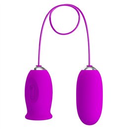 PRETTY LOVE - DAISY DUAL EGG RECHARGEABLE VIBRATOR PURPLE - D-237377 - Teknashop Ltd