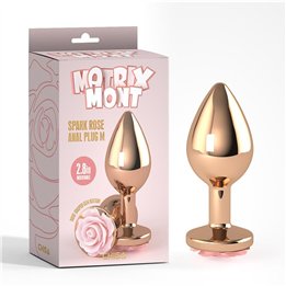 Anal Plug with Rose Jewel Color Rose Size M - CN-941412256 - Teknashop Ltd