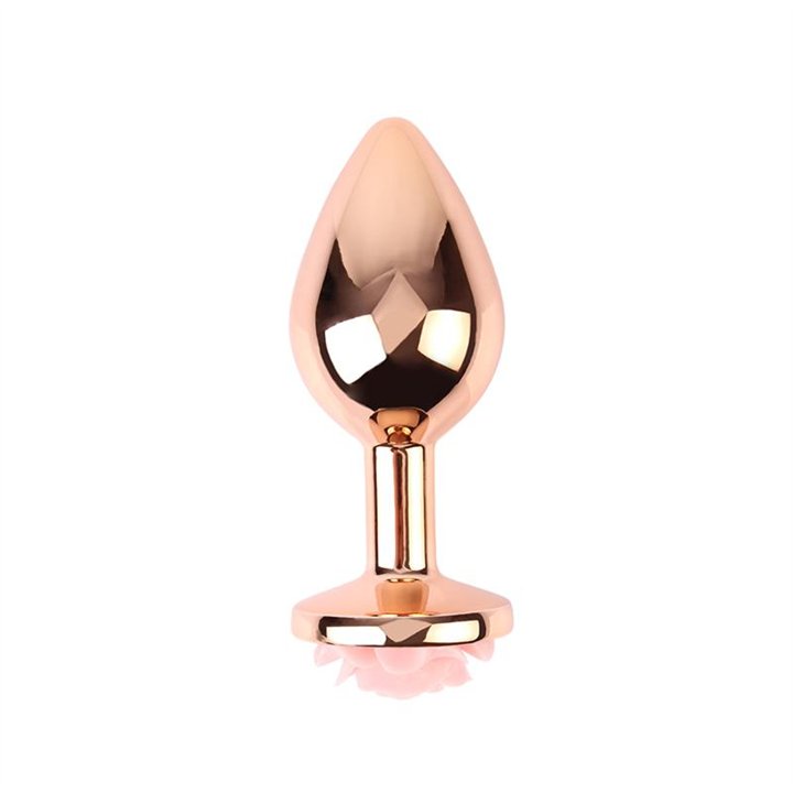Anal Plug with Rose Jewel Color Rose Size M - CN-941412256 - Teknashop Ltd
