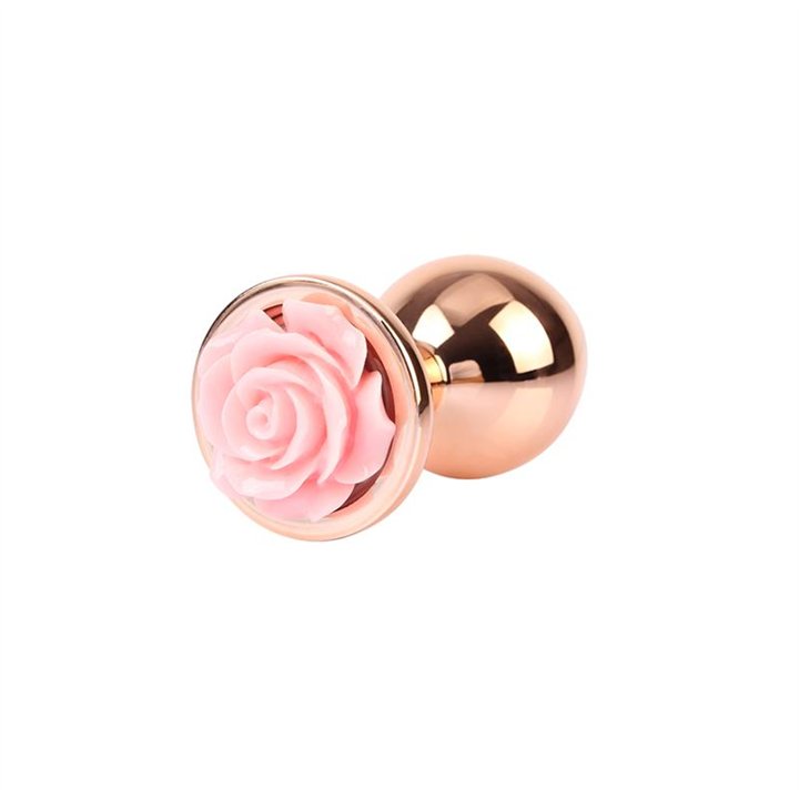 Anal Plug with Rose Jewel Color Rose Size M - CN-941412256 - Teknashop Ltd