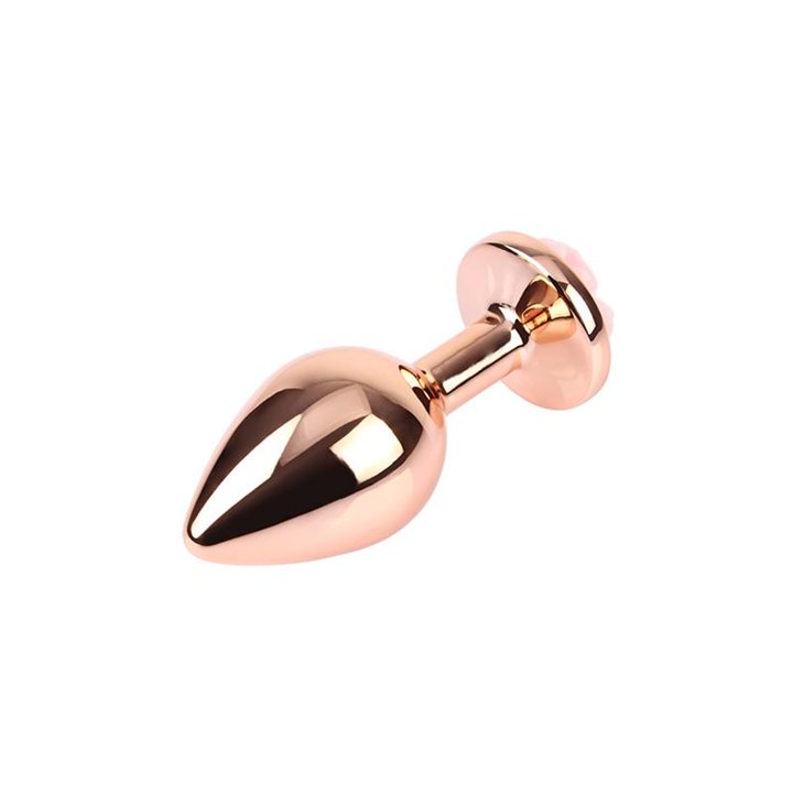Anal Plug with Rose Jewel Color Rose Size M - CN-941412256 - Teknashop Ltd