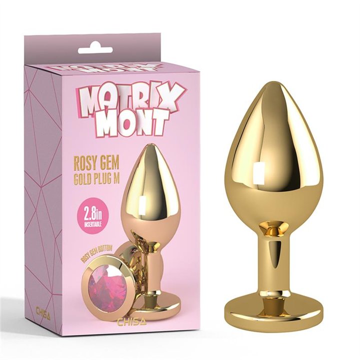 Rosy Gem Golden Anal Plug with Jewel Size M - CN-941412266 - Teknashop Ltd