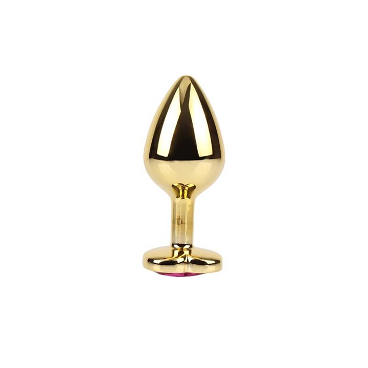 Rosy Heart Golden Anal Plug with Jewel Size M - CN-941412276 - Teknashop Ltd