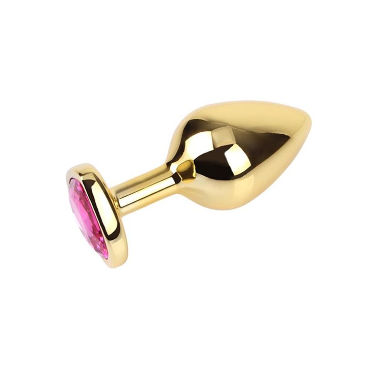 Rosy Heart Golden Anal Plug with Jewel Size M - CN-941412276 - Teknashop Ltd