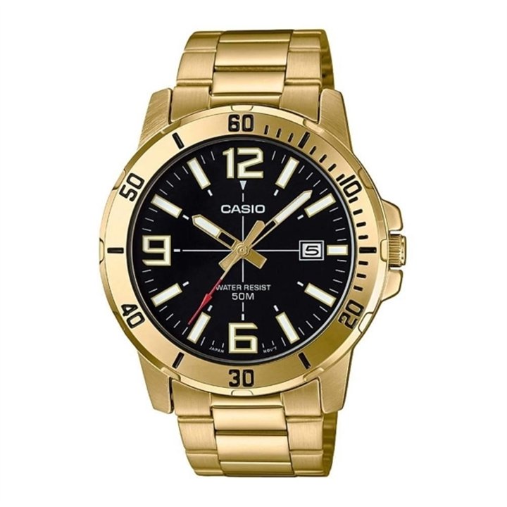 CASIO SPORT COLLECTION Mod. DIVER 50M GOLD - BLACK - WW.MTP-VD01G-1BVUDF - Teknashop Ltd