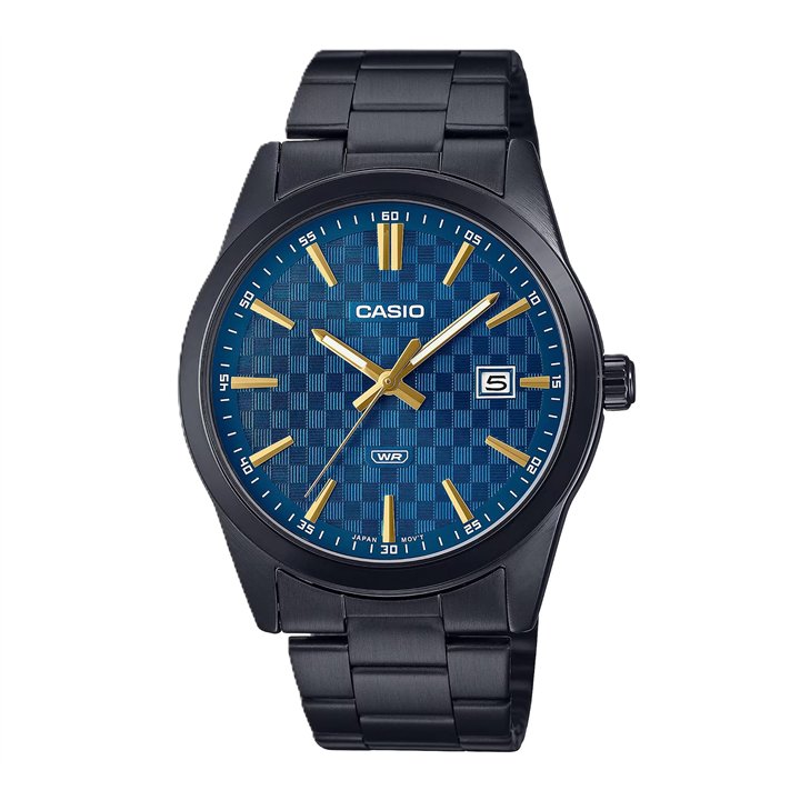 CASIO COLLECTION Mod. DATE - CARBON LOOK - BLUE - WW.MTP-VD03B-2AUDF - Teknashop Ltd