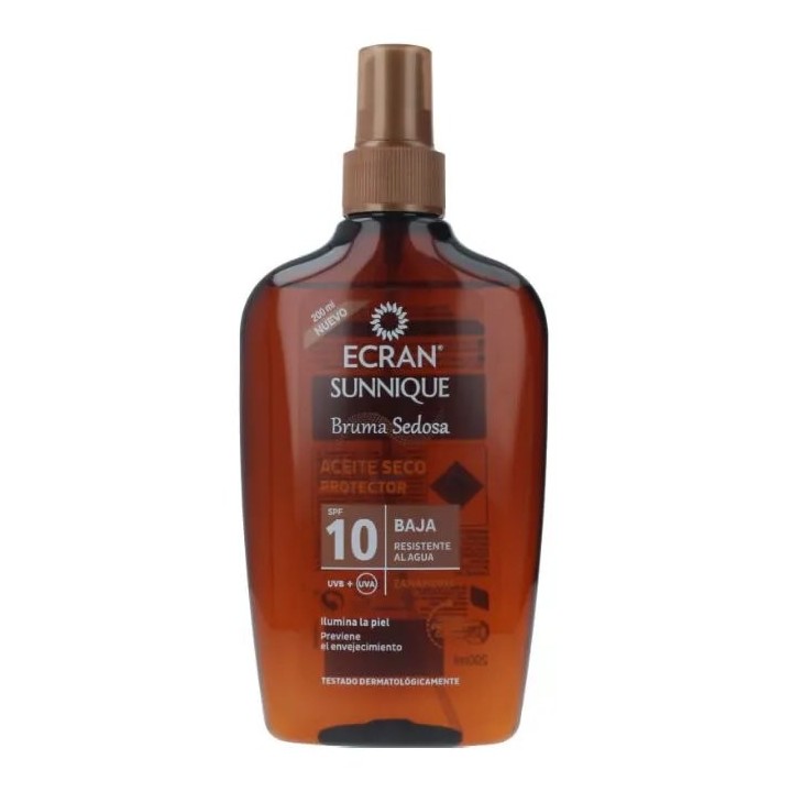 Ecran Sunnique Silky Mist Dry Oil Protector Spf10 200ml - unisex - Teknashop Ltd