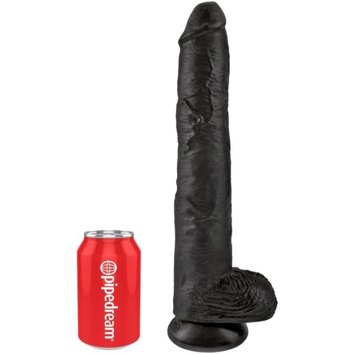 KING COCK - REALISTIC PENIS WITH BALLS 30.5 CM BLACK - D-236509 - Teknashop Ltd