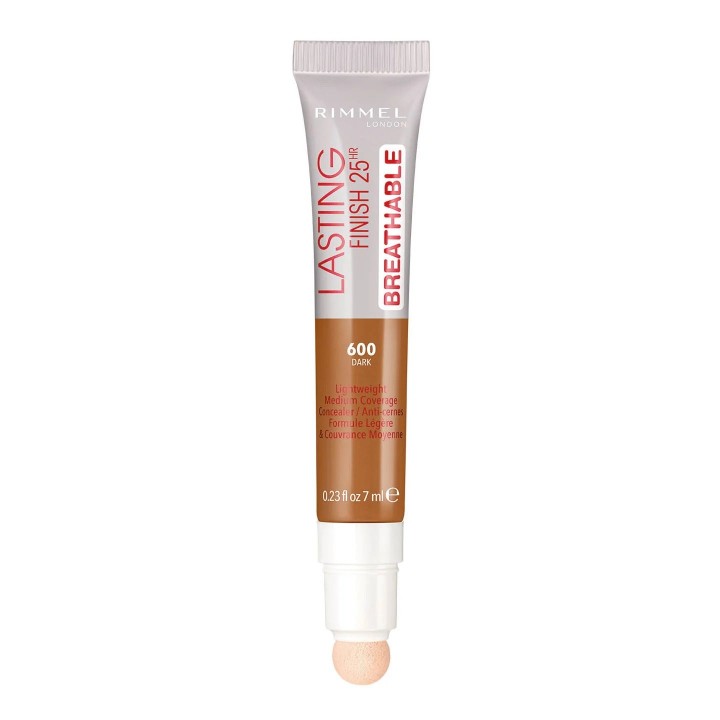Rimmel London, Lasting Finish, Natural Medium Coverage, Cream Concealer, 600, Dark, 7 ml - Teknashop Ltd