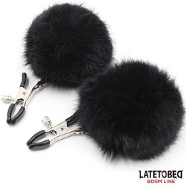 Nipple Clamps with Black Fur - 8436615001026 - Teknashop Ltd