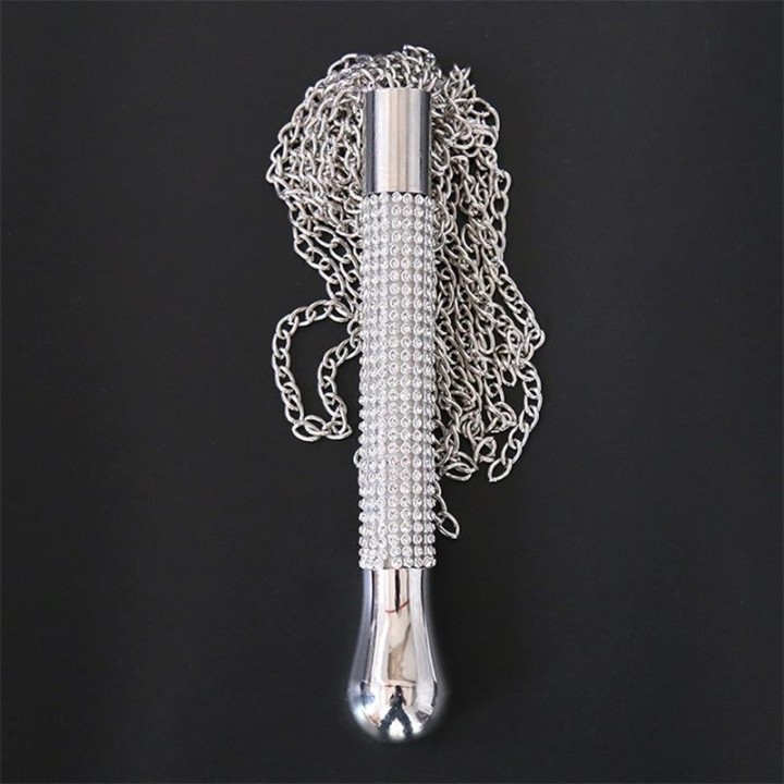 Flogger with Chain Tassel with Rhinestone Handle - 8436615000456 - Teknashop Ltd