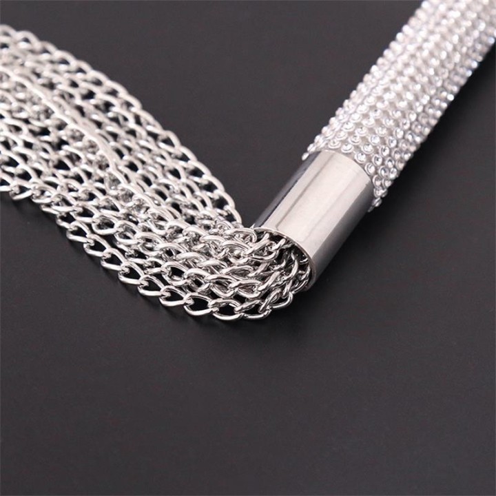 Flogger with Chain Tassel with Rhinestone Handle - 8436615000456 - Teknashop Ltd