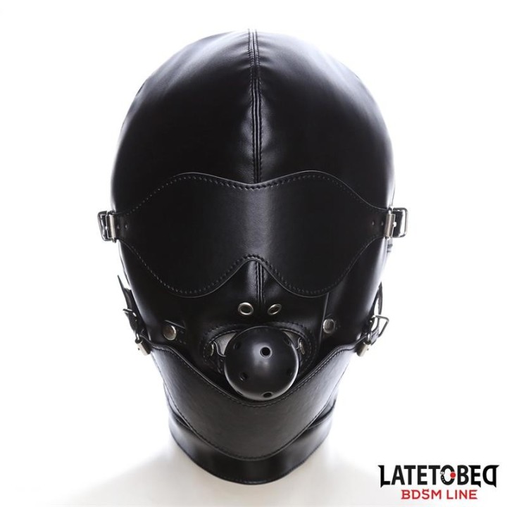 Slave Hood with Eye mask Breathable Gag Ball and Mouth Adjustable - 8436615001590 - Teknashop Ltd