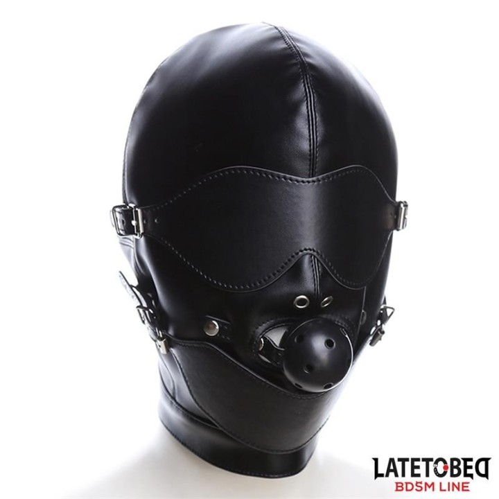 Slave Hood with Eye mask Breathable Gag Ball and Mouth Adjustable - 8436615001590 - Teknashop Ltd