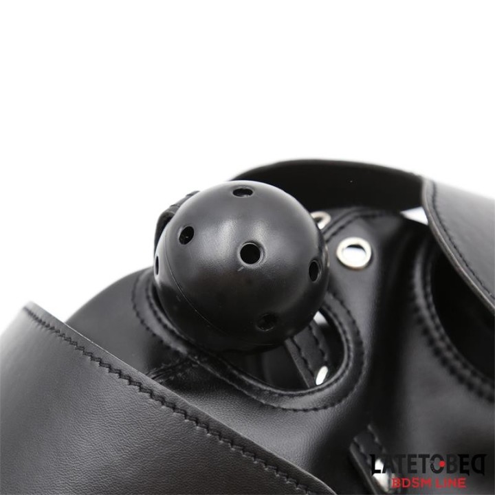 Slave Hood with Eye mask Breathable Gag Ball and Mouth Adjustable - 8436615001590 - Teknashop Ltd