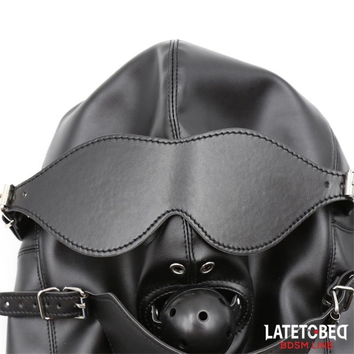 Slave Hood with Eye mask Breathable Gag Ball and Mouth Adjustable - 8436615001590 - Teknashop Ltd