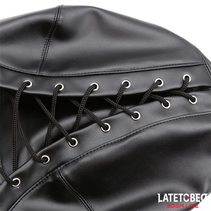 Slave Hood with Eye mask Breathable Gag Ball and Mouth Adjustable - 8436615001590 - Teknashop Ltd
