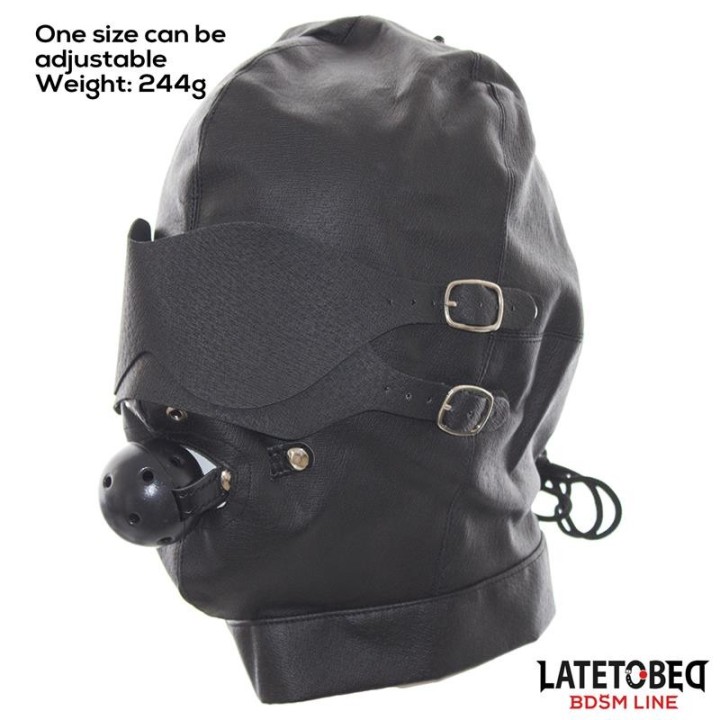 Slave Hood with Eye mask Breathable Gag Ball and Mouth Adjustable - 8436615001590 - Teknashop Ltd