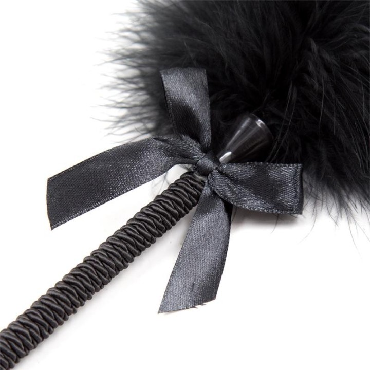 Feather Tickler with Bow 25 cm Black - 843658379371 - Teknashop Ltd