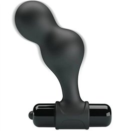 MR PLAY - BLACK SILICONE VIBRATOR ANAL PLUG - D-233390 - Teknashop Ltd