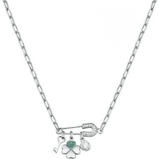 LA PETITE STORY NECKL.SAFETY PIN SS+4LEAF CLOVER WITH CZ - LPS10ARR01 - Teknashop Ltd