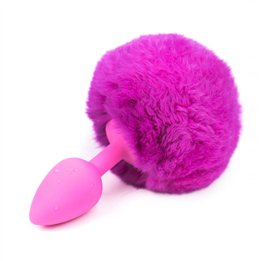 Butt Plug with Pompon Purple Size S - K-843658379266 - Teknashop Ltd