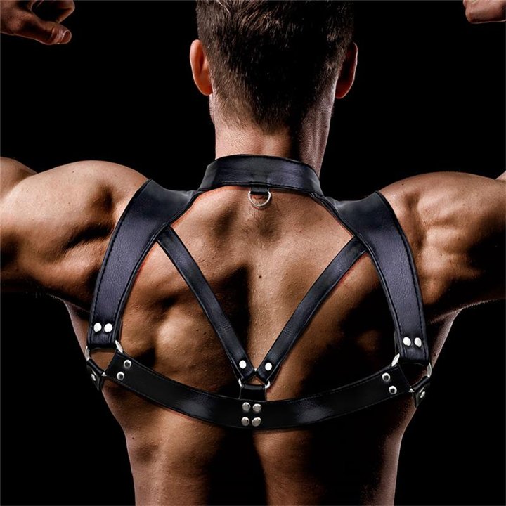 Darius Chest Bondage Harness for Men Vegan Leather - IB-447 - Teknashop Ltd