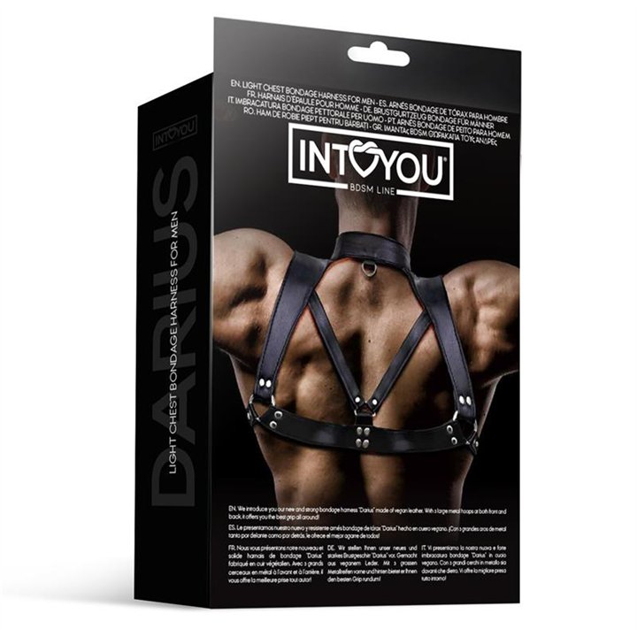 Darius Chest Bondage Harness for Men Vegan Leather - IB-447 - Teknashop Ltd