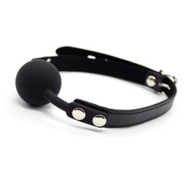 Silicone Ball Gag 4 cm Adjustable Black - 843658379349 - Teknashop Ltd