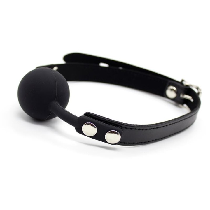 Silicone Ball Gag 4 cm Adjustable Black - 843658379349 - Teknashop Ltd