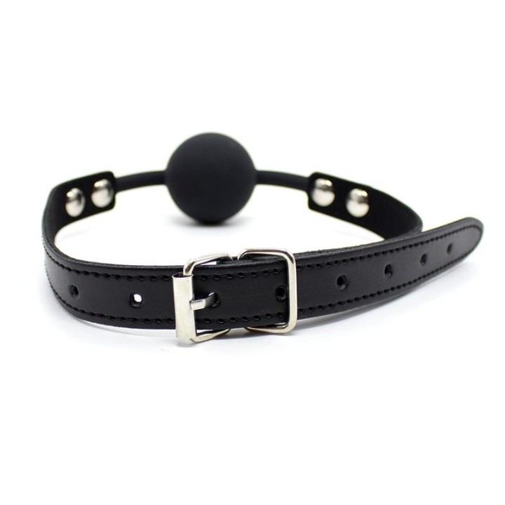 Silicone Ball Gag 4 cm Adjustable Black - 843658379349 - Teknashop Ltd