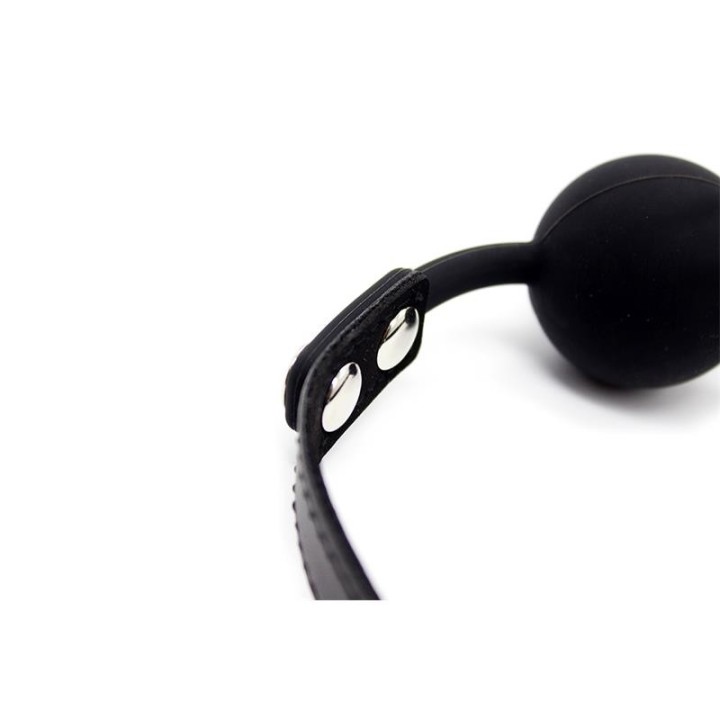 Silicone Ball Gag 4 cm Adjustable Black - 843658379349 - Teknashop Ltd