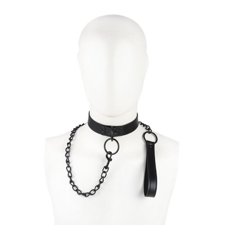 Collar with Leash Black - 843658379481 - Teknashop Ltd