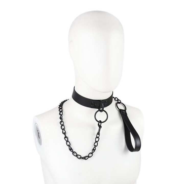 Collar with Leash Black - 843658379481 - Teknashop Ltd