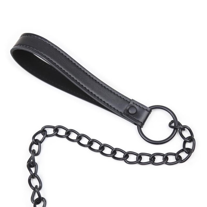 Collar with Leash Black - 843658379481 - Teknashop Ltd