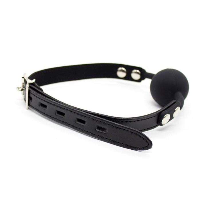Silicona Ball Gag 4 cm with Padlock Black - 843658379399 - Teknashop Ltd