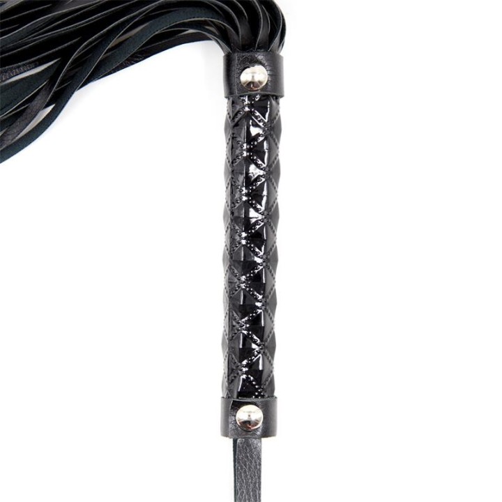 Flogger Diamond Pattern with Metal Hardware 39 cm Black - 843658379366 - Teknashop Ltd