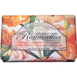Nesti Dante, Romantica, Natural Ingredients, Cleansing & Softening, Cherry Blossom & Basil, Scented Soap Bar, Body, 250 g - Tekn